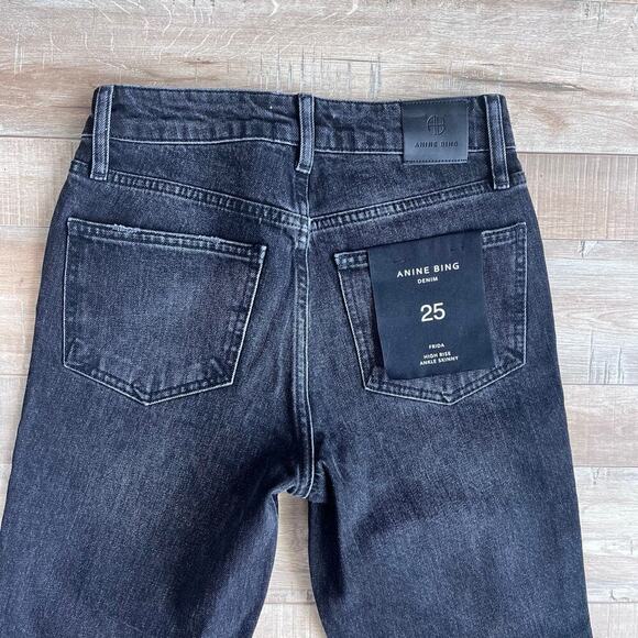Anine Bing Frida Jeans Charcoal Wash Size 25 - Picture 7 of 8